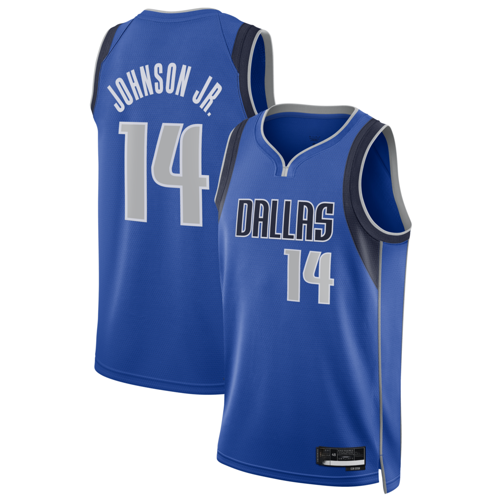 Mdoa D.Mavericks #14 Morez Johnson Jr. Blue Swingman Jerseys - Icon Edition