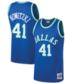 Mdoa D.Mavericks #41 Dirk Nowitzki Mitchell & Ness Blue 199899 Hardwood Classics Swingman Jerseys