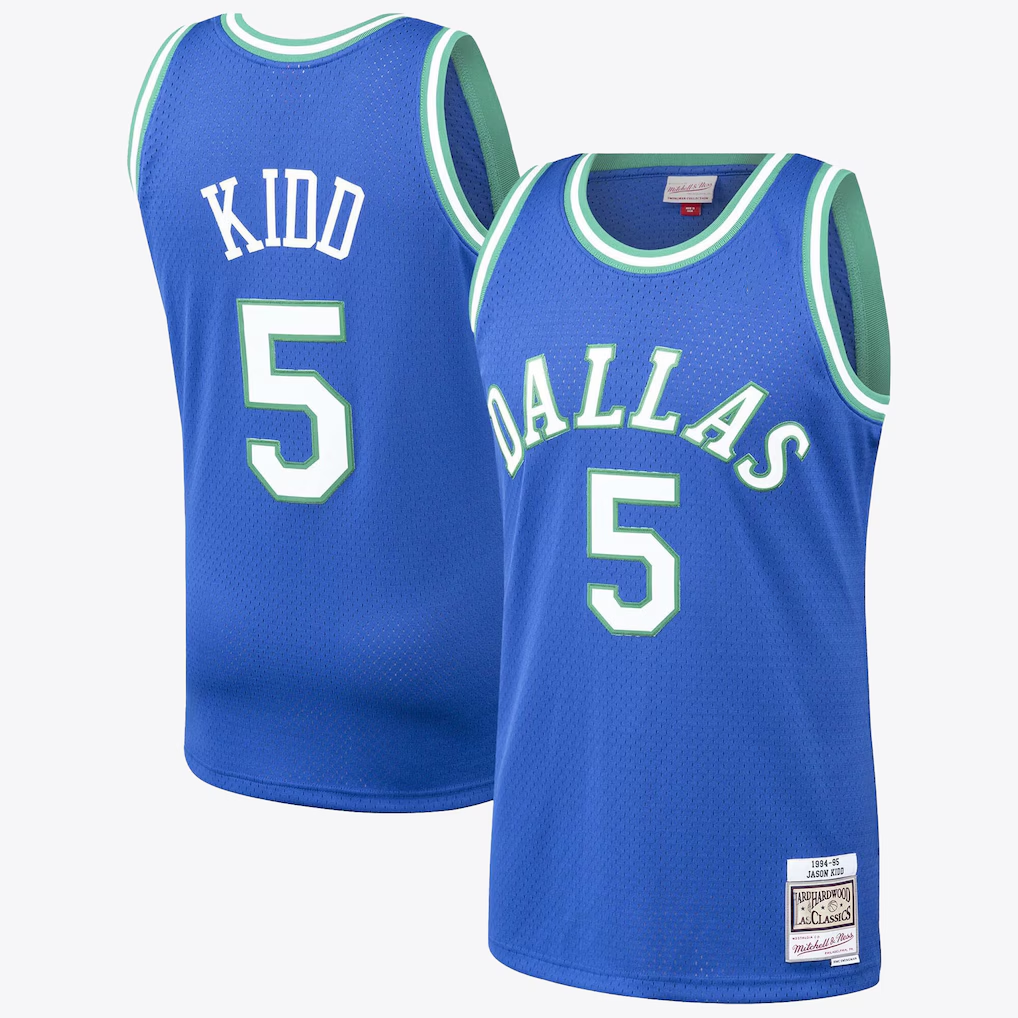 Mdoa D.Mavericks #5 Jason Kidd Hardwood Classics Road Jersey By Mitchell & Ness Stitched Jerseys