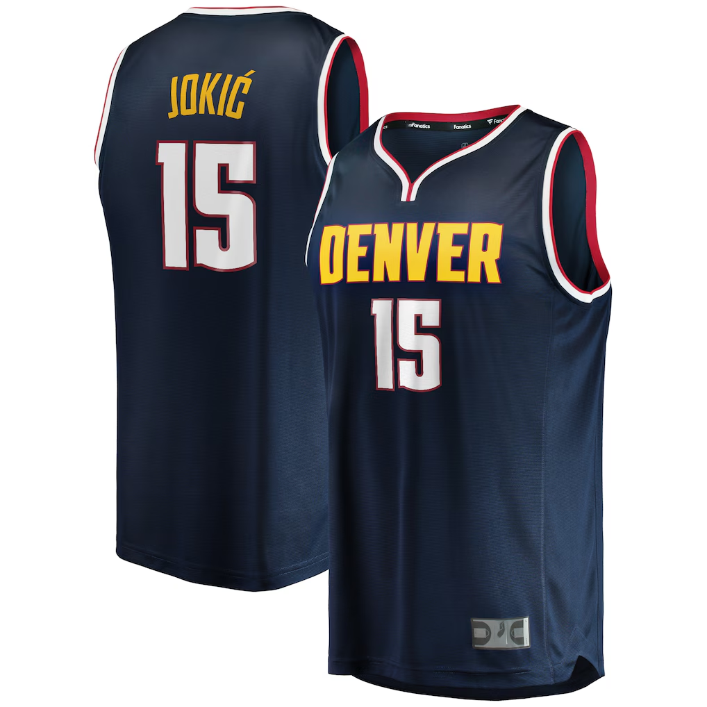 Mdoa D.Nuggets #15 Nikola Jokic  Navy Fast Break Replica Player Jerseys - Icon Edition