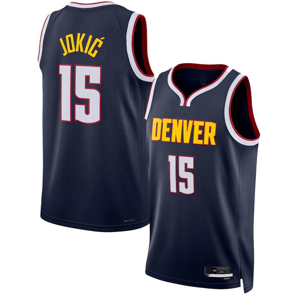 Mdoa D.Nuggets #15 Nikola Jokic Navy Swingman Jerseys - Icon Edition