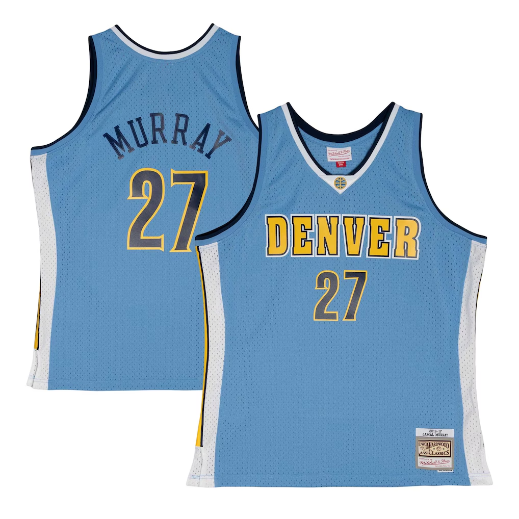Mdoa D.Nuggets #27 Jamal Murray Mitchell & Ness Powder Blue 2016-17 Throwback Swingman Jerseys