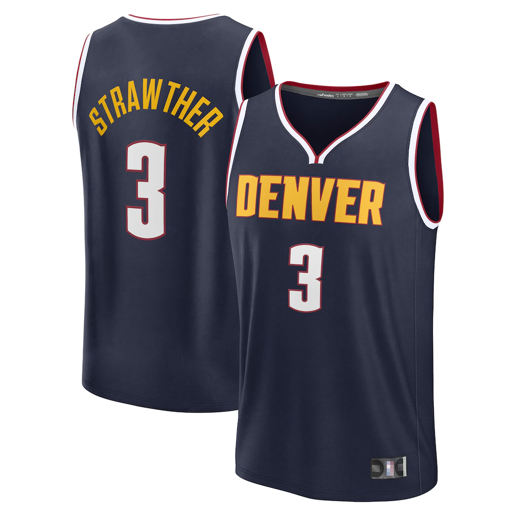 Mdoa D.Nuggets #3 Julian Strawther Navy Fast Break Replica Player Jerseys - Icon Edition