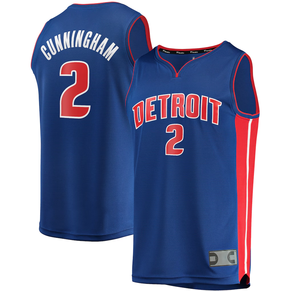 Mdoa D.Pistons #2 Cade Cunningham  Blue 2021 Draft First Round Pick Fast Break Replica Jerseys - Icon Edition