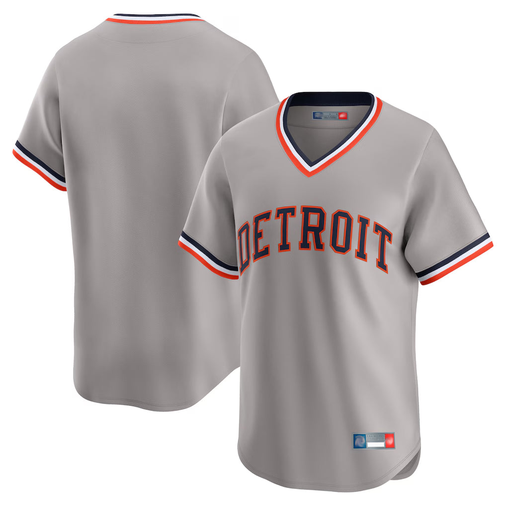 Mdoa D.Tigers Gray Cooperstown T-shirt Home Game Blank Player Stitched Jerseys