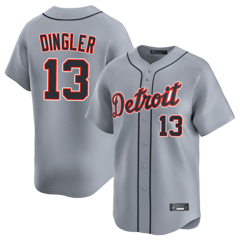 Mdoa D.Tigers #13 Dillon Dingler Player Gray Home Limited Stitched Jerseys