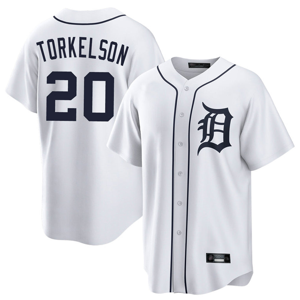 Mdoa D.Tigers #20 Spencer Torkelson Player White Home Game Stitched Jerseys