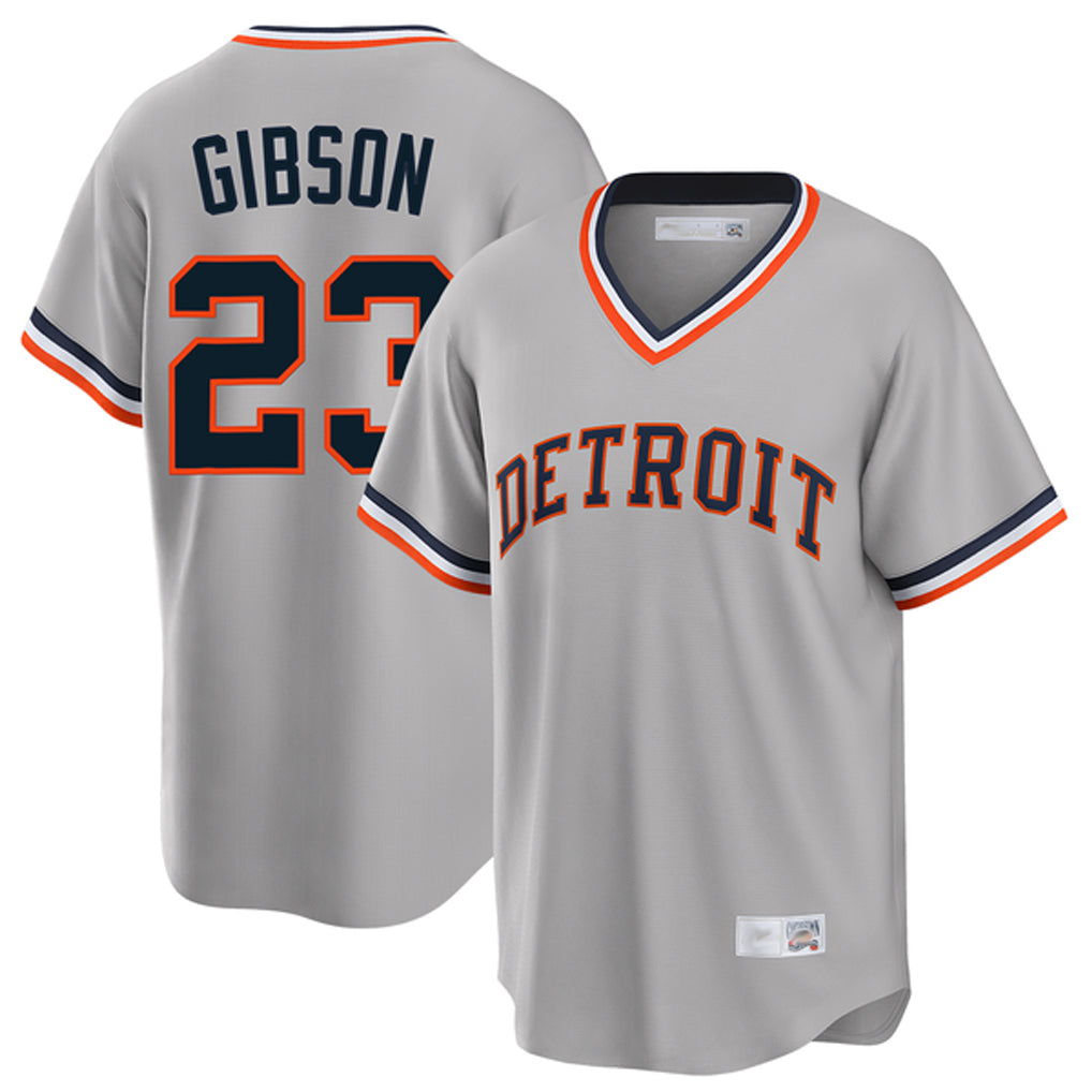 Mdoa D.Tigers #23 Kirk Gibson Player Gray Cooperstown T-shirt Home Game Stitched Jerseys