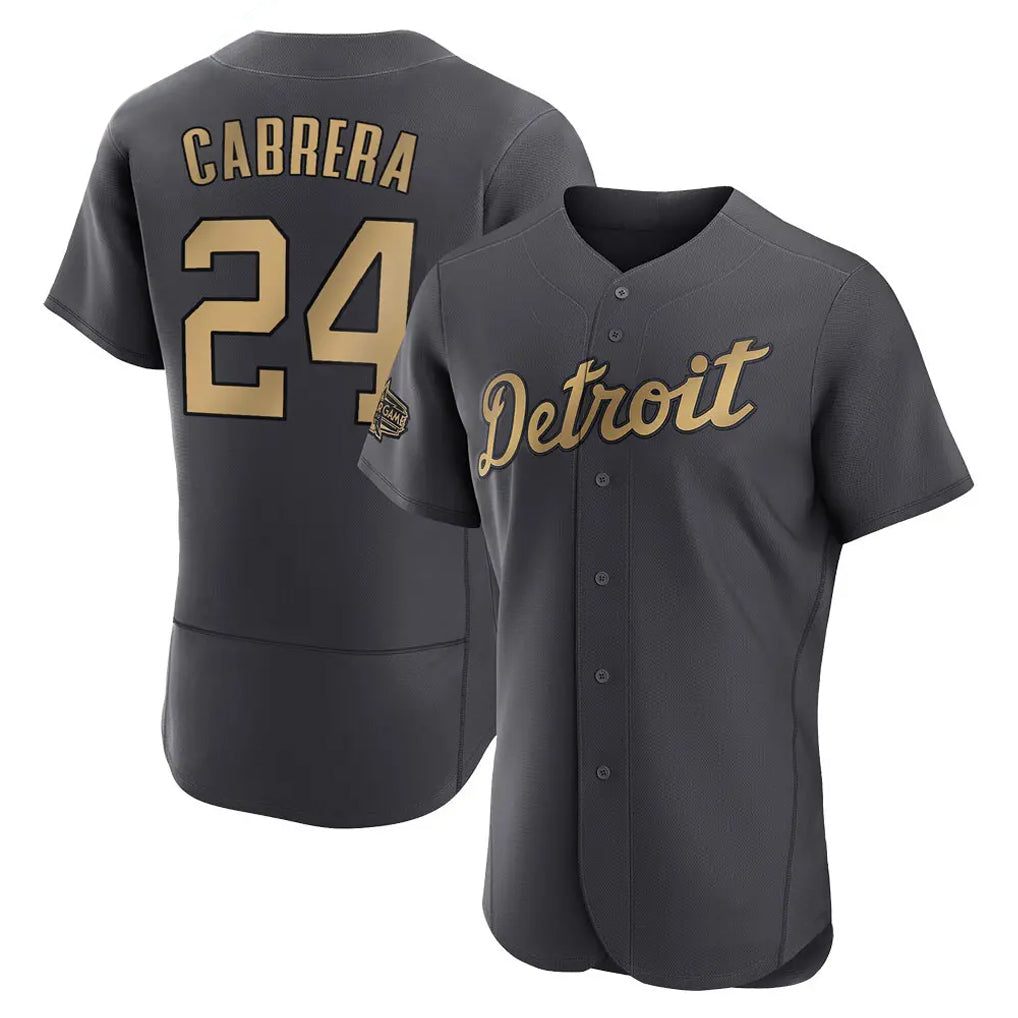 Mdoa D.Tigers #24 Miguel Cabrera Player Charcoal All-Star Limited Elite Home Stitched Jerseys