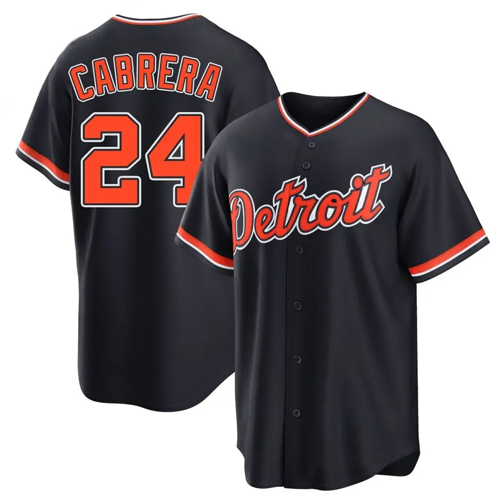 Mdoa D.Tigers #24 Miguel Cabrera Player Navy Home Game Stitched Jerseys