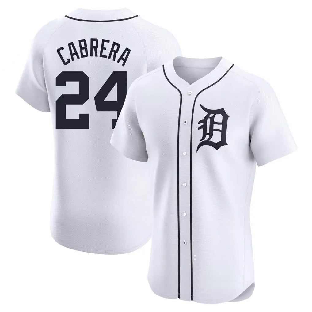 Mdoa D.Tigers #24 Miguel Cabrera Player White Limited Elite Home Stitched Jerseys