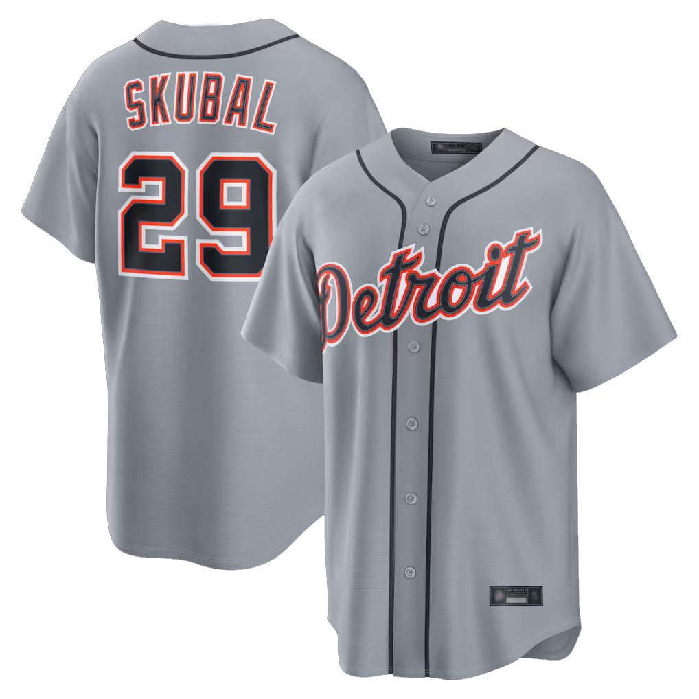 Mdoa D.Tigers #29 Tarik Skubal Player Gray Home Game Stitched Jerseys