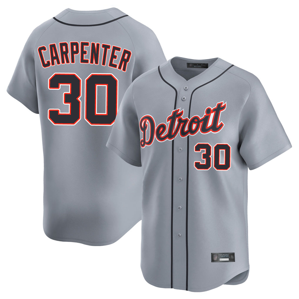 Mdoa D.Tigers #30 Kerry Carpenter Player Gray Home Limited Stitched Jerseys