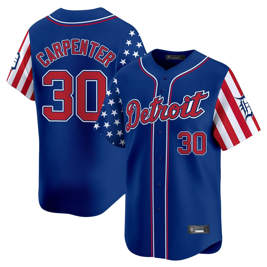 Mdoa D.Tigers #30 Kerry Carpenter Player Royal Independence Day Vapor Premier Limited Stitched Jerseys
