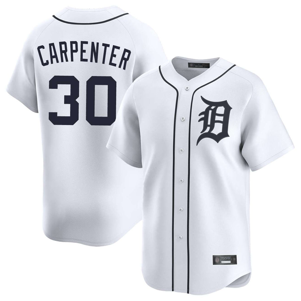 Mdoa D.Tigers #30 Kerry Carpenter Player White Home Limited Stitched Jerseys