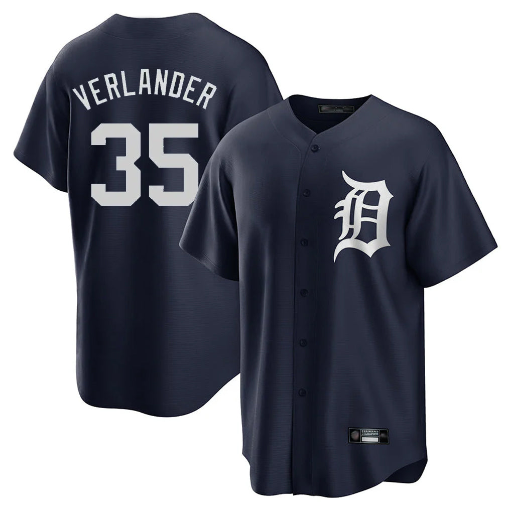 Mdoa D.Tigers #35 Justin Verlander Player Navy Game Home Stitched Jerseys