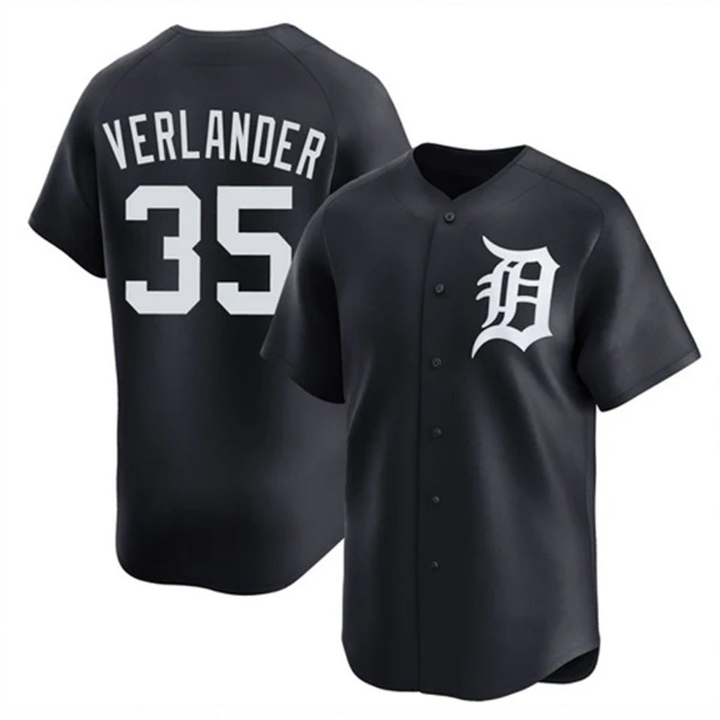 Mdoa D.Tigers #35 Justin Verlander Player Navy Home Limited Game Stitched Jerseys