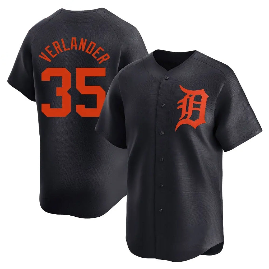 Mdoa D.Tigers #35 Justin Verlander Player Navy Home Limited Stitched Jerseys