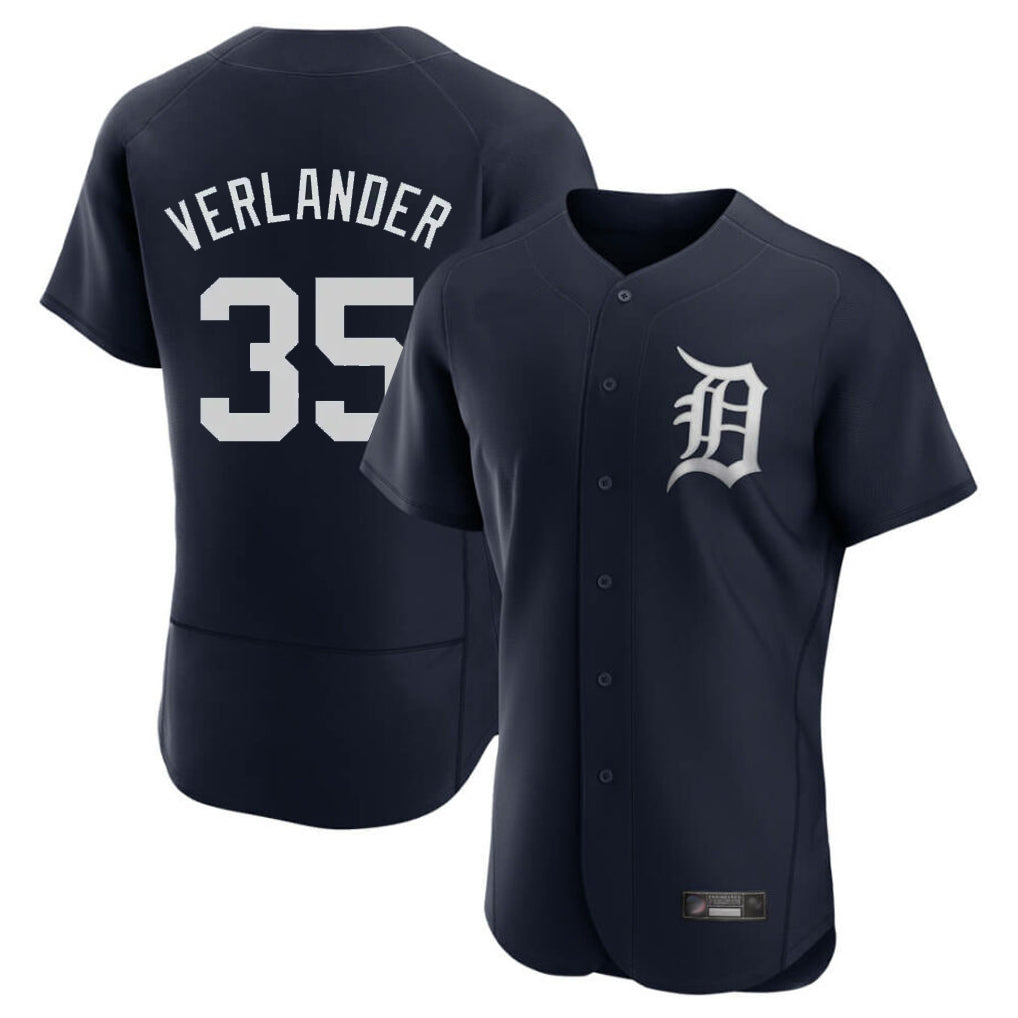 Mdoa D.Tigers #35 Justin Verlander Player Navy Limited Elite Home Stitched Jerseys