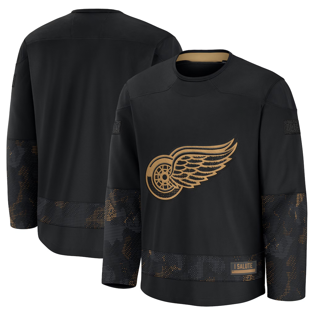 Mdoa D.Red wings Black 2024 Military Appreciation Practice Jersey