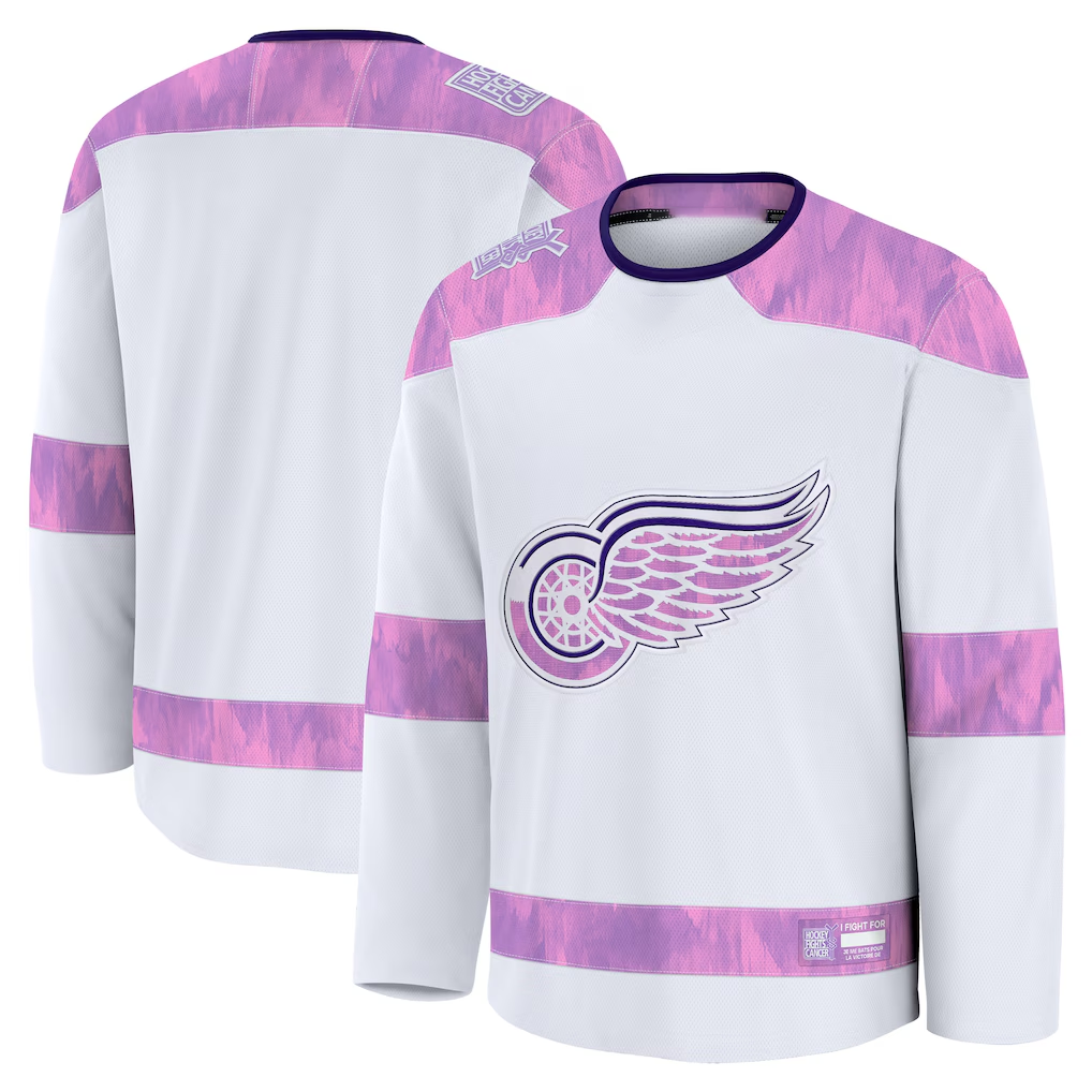 Mdoa D.Red wings White 2024 Hockey Fights Cancer Practice Jerseys