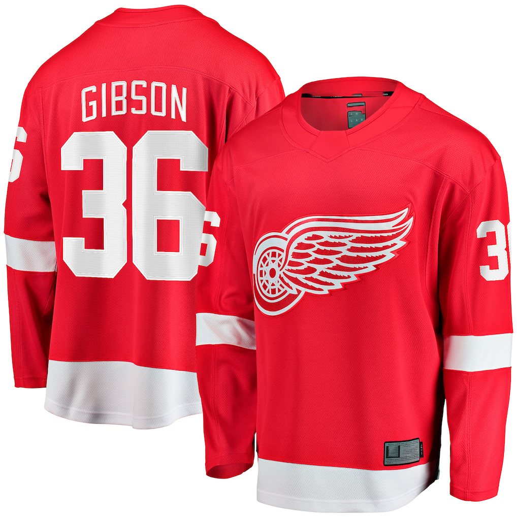 Mdoa D.Red wings #36 John Gibson Red Home Breakaway Jerseys