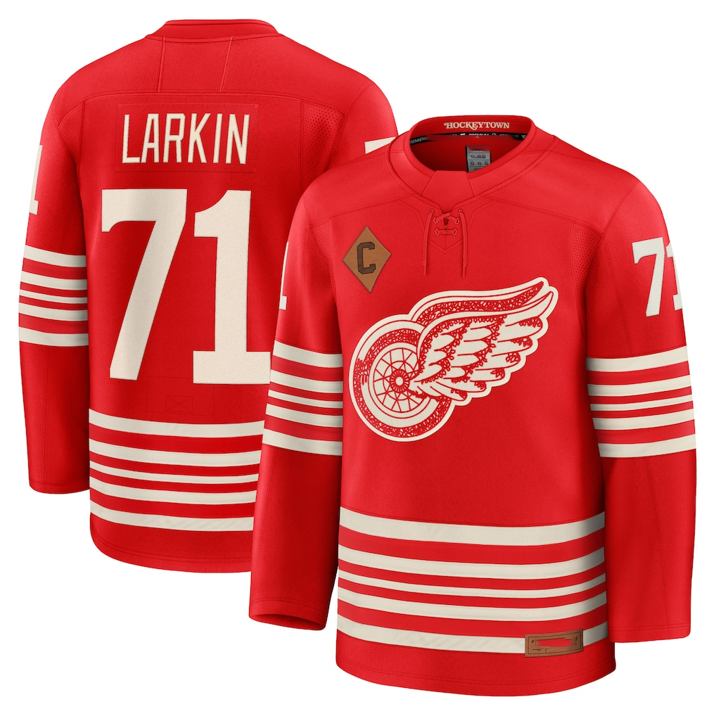 Mdoa D.Red wings #71 Dylan Larkin Red Centennial Premium Player Jerseys
