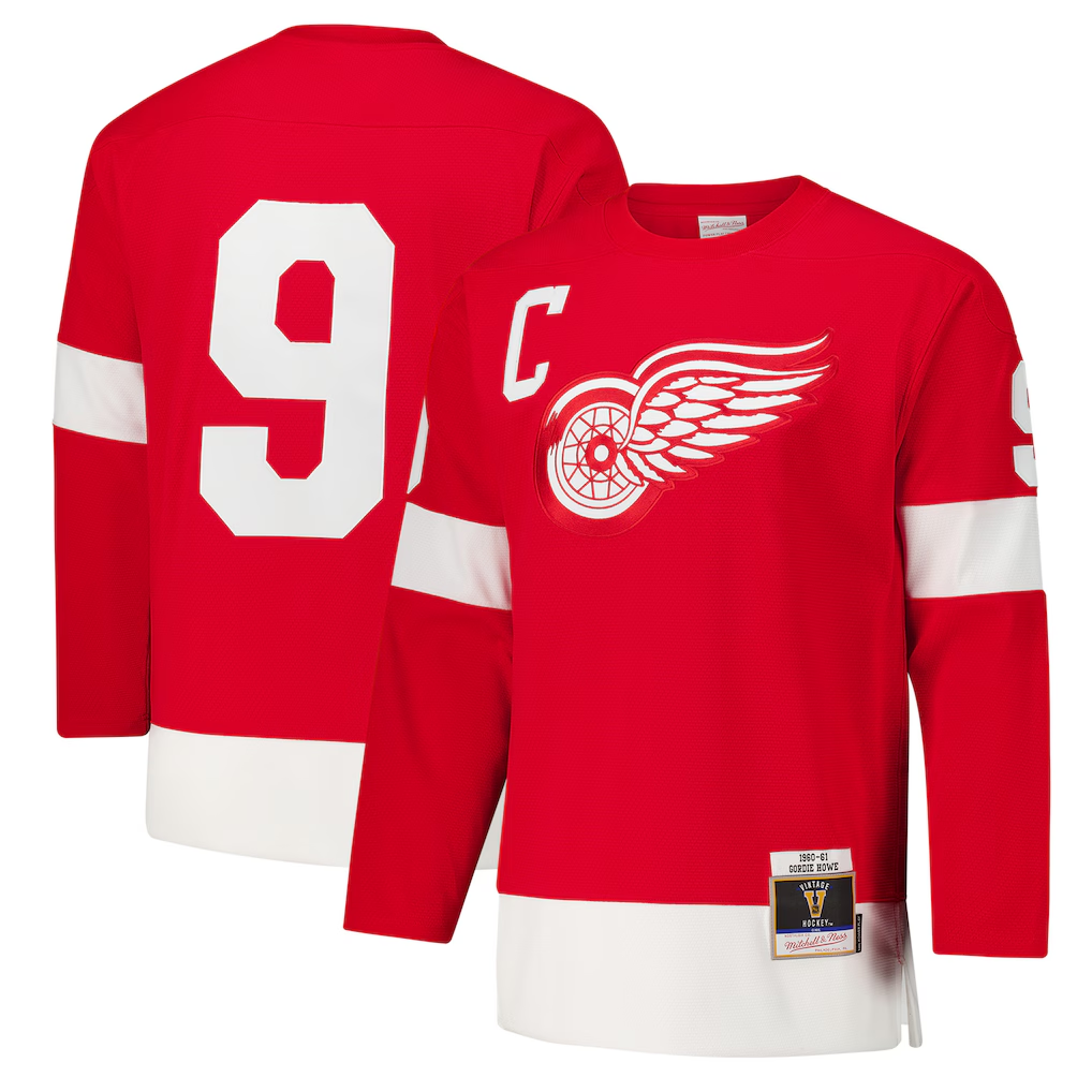 Mdoa D.Red wings #9 Gordie Howe Red 1960-61 Power Play Jerseys