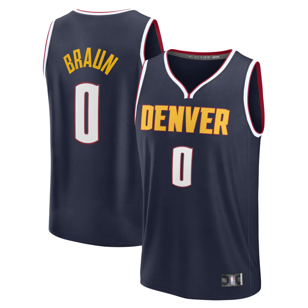 Mdoa D.Nuggets #0 Christian Braun Navy Fast Break Replica Jerseys - Icon Edition