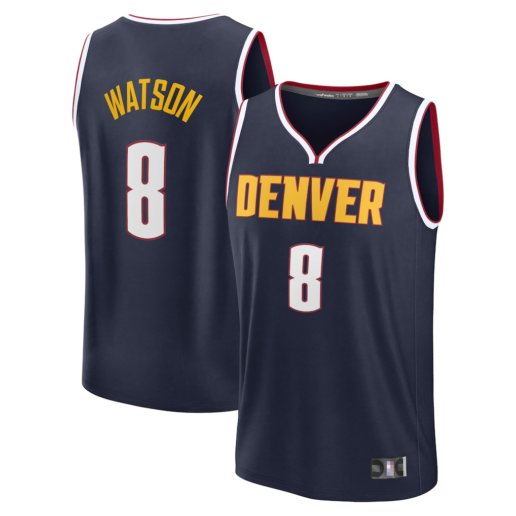 Mdoa D.Nuggets #8 Peyton Watson Navy Fast Break Replica Player Jerseys - Icon Edition
