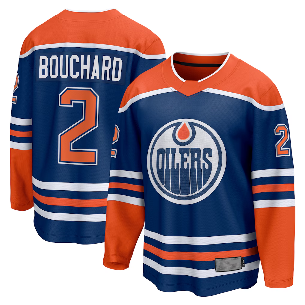 Mdoa E.Oilers #2 Evan Bouchard Royal Home Breakaway Player Jerseys