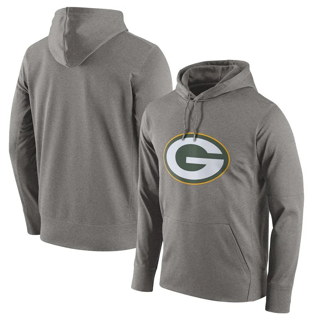Mdoa GB.Packers Gray Circuit Logo Pullover Hoodies Limited Game Blank Player Stitched Jerseys