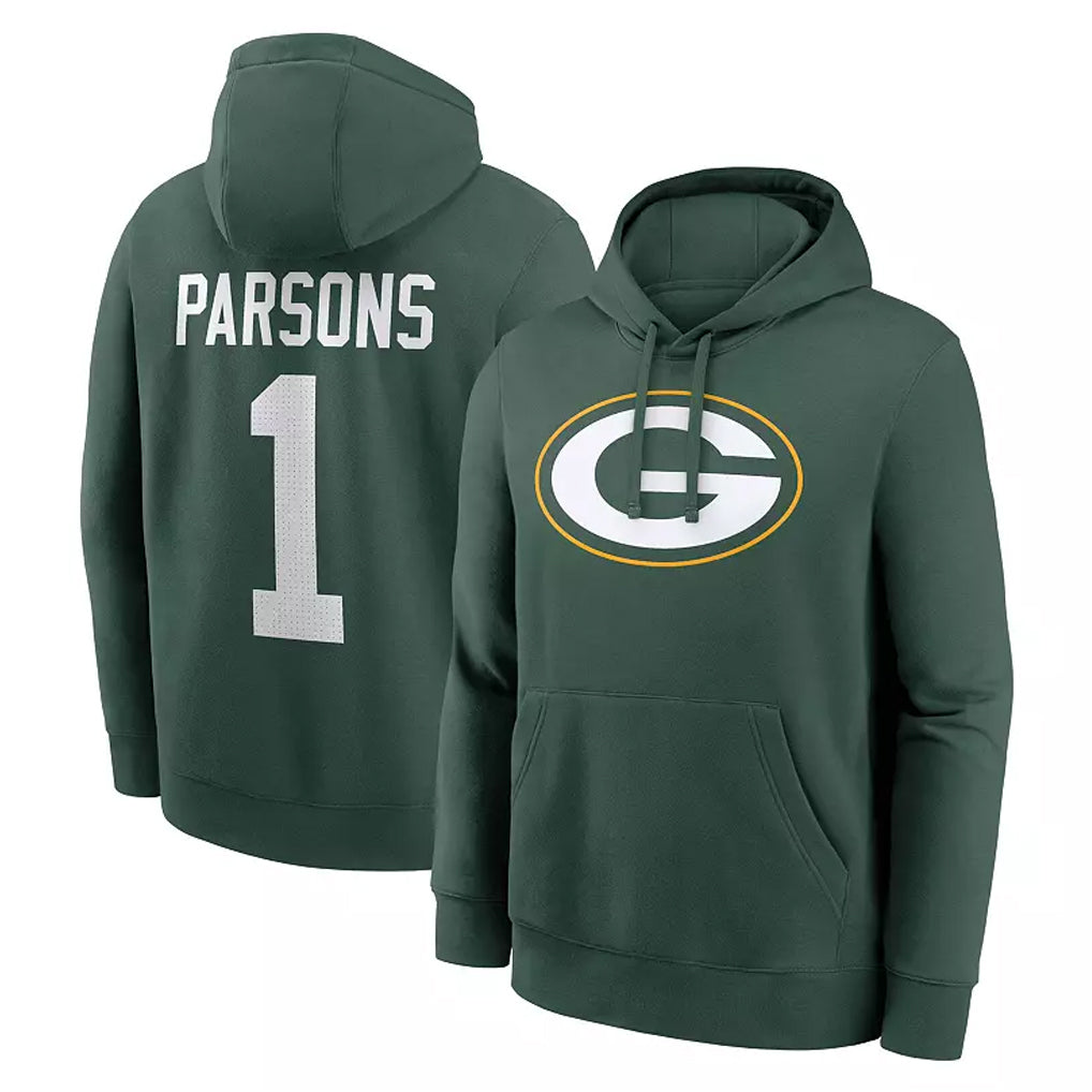 Mdoa GB.Packers #1 Micah Parsons Player Black Pullover Hoodies Limited Stitched Jerseys