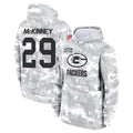 Mdoa GB.Packers #29 Xavier McKinney Player Camo Salute To Service Hoodies Game  Stitched Jerseys