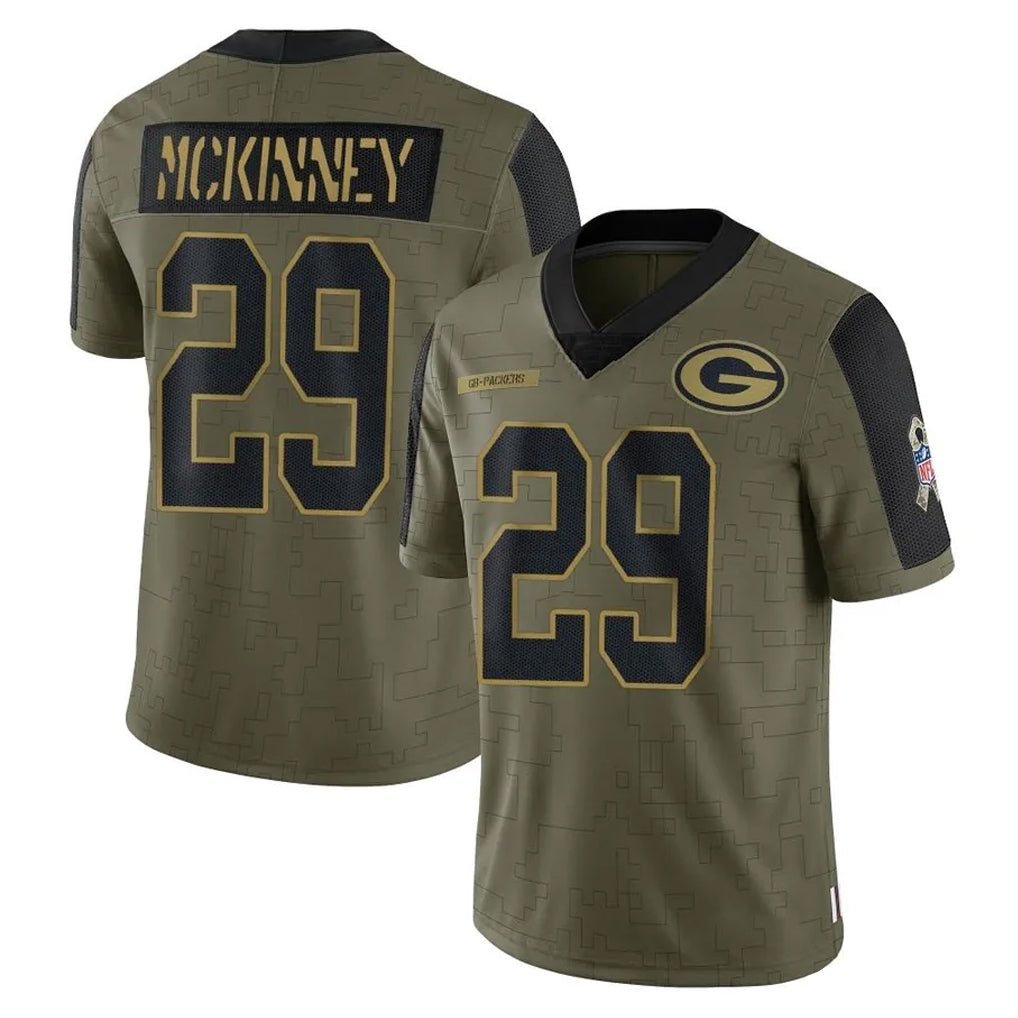 Mdoa GB.Packers #29 Xavier McKinney Player Olive Salute To Service Limited Game Stitched Jerseys