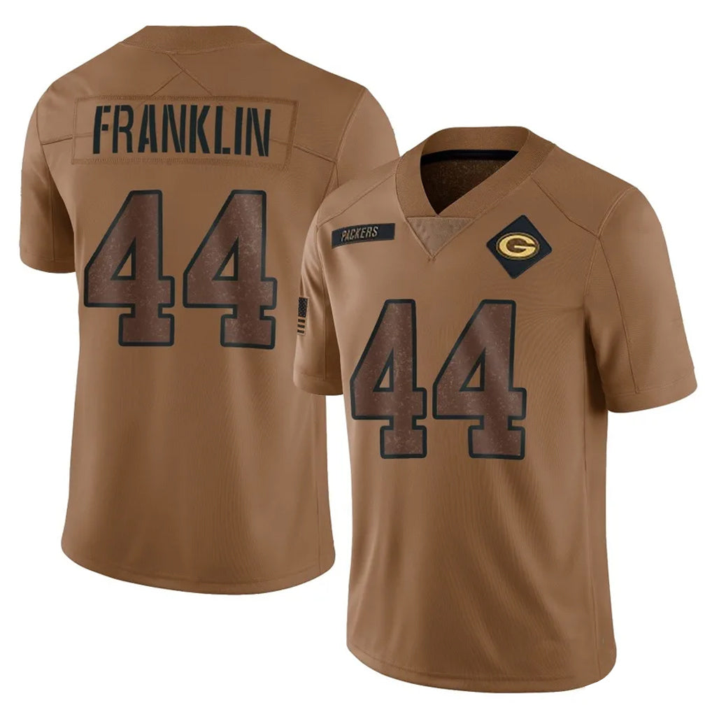 Mdoa GB.Packers #44 Zaire Franklin Player Brown Salute To Service Limited Stitched Jerseys