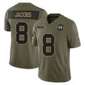 Mdoa GB.Packers #8 Josh Jacobs Player Olive 2025 Salute To Service Limited Home Game Stitched Jerseys