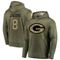 Mdoa GB.Packers #8 Josh Jacobs Player Olive Salute to Service Pullover Hoodie Game Stitched Jerseys