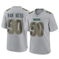 Mdoa GB.Packers #90 Lukas Van Ness Player Gray Atmosphere Fashion Home Game Stitched Jerseys