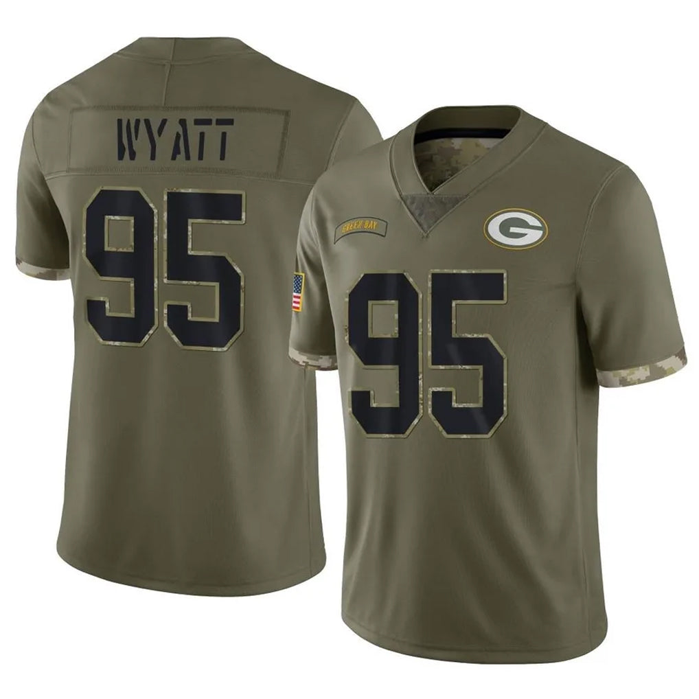 Mdoa GB.Packers #95 Devonte Wyatt Player Olive Salute To Service Limited Stitched Jerseys