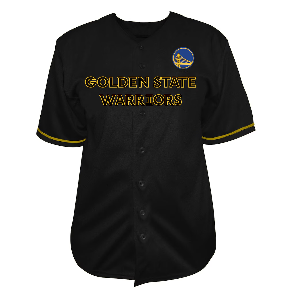 Mdoa G.State Warriors Black Big & Tall Pop Full-Button Jerseys