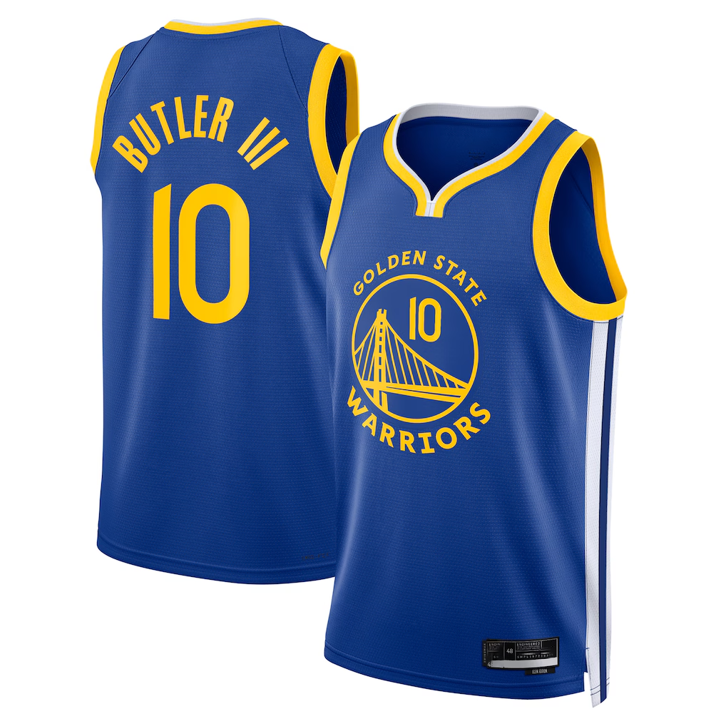 Mdoa G.State Warriors #10 Jimmy Butler III Royal Swingman Jerseys - Icon Edition