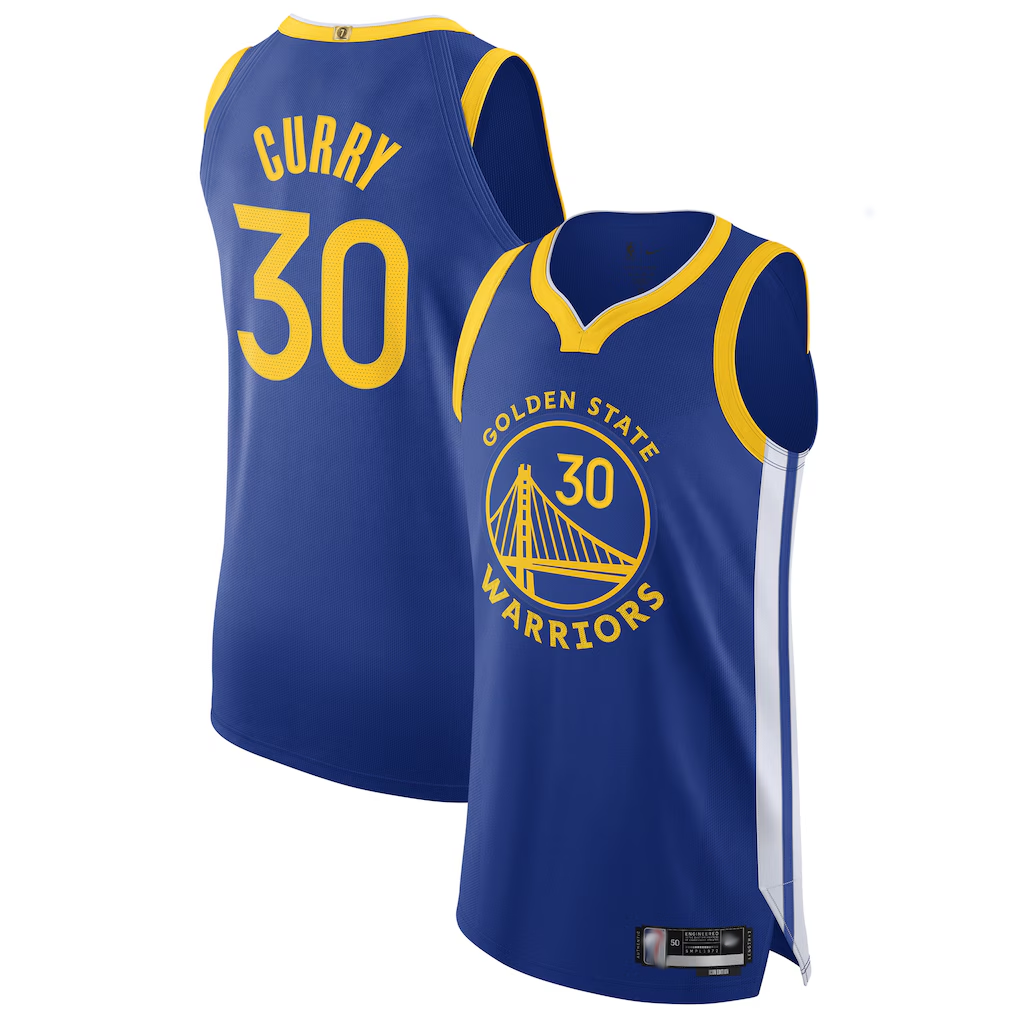 Mdoa G.State Warriors #30 Stephen Curry Royal Authentic Jerseys - Icon Edition