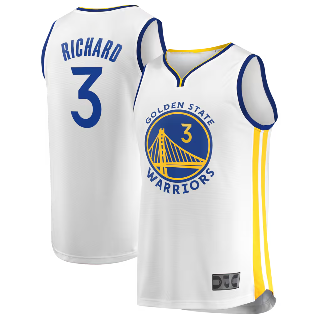 Mdoa G.State Warriors #3 Will Richard White Fast Break Replica Player Jerseys - Association Edition