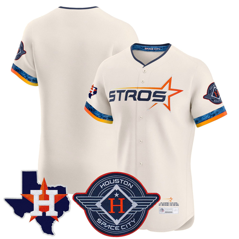 Mdoa H.Astros Cream City Connect Texas Patch Vapor Premier Blank Player Limited Elite Home Stitched Jerseys