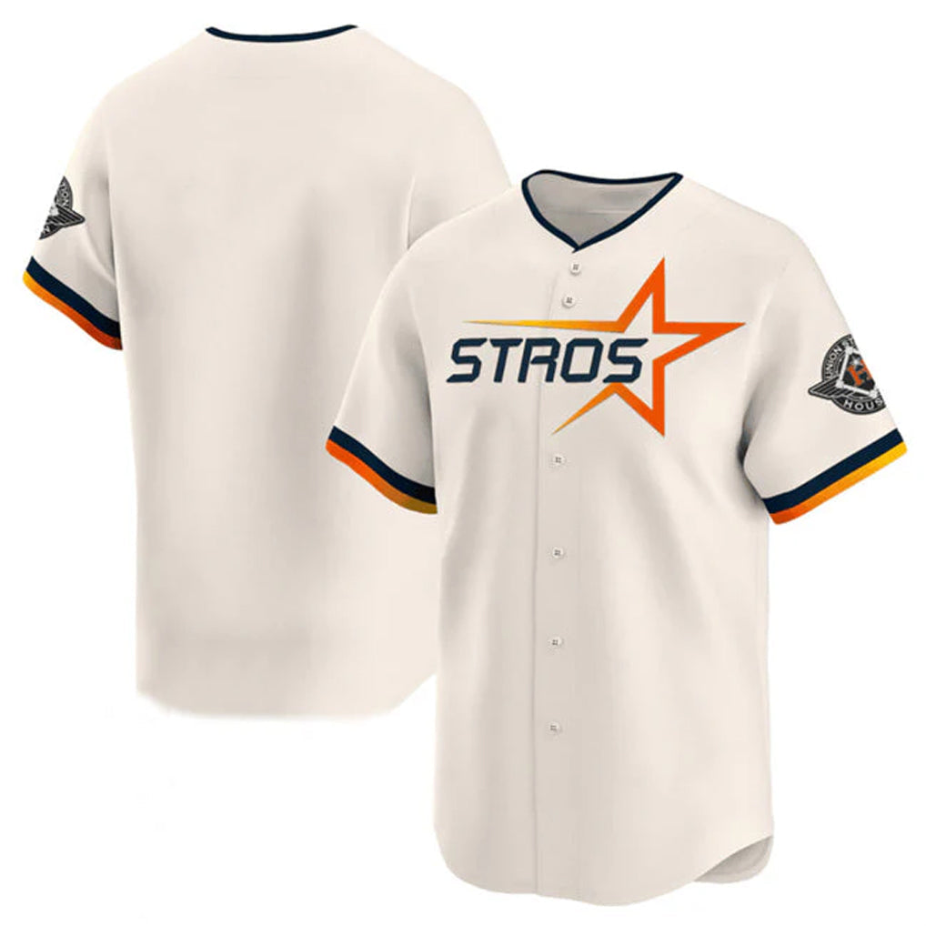 Mdoa H.Astros Cream Limited Home Blank Player Stitched Jerseys