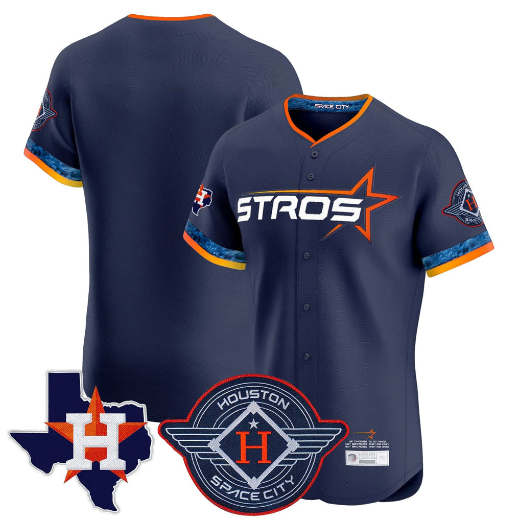 Mdoa H.Astros Navy City Connect Texas Patch Vapor Premier Blank Player Limited Elite Home Stitched Jerseys