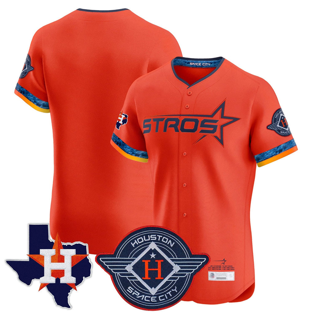 Mdoa H.Astros Orange City Connect Texas Patch Vapor Premier Blank Player Limited Elite Home Stitched Jerseys