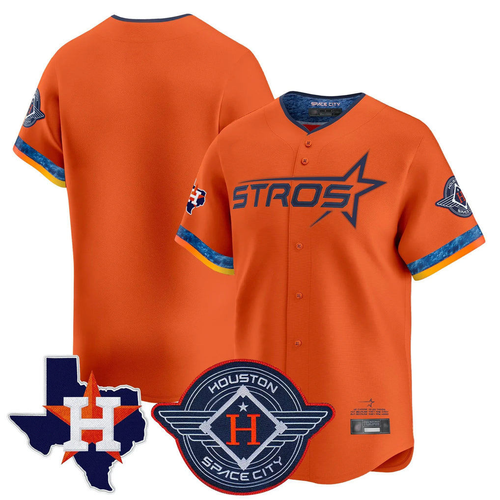 Mdoa H.Astros Orange City Connect Texas Patch Vapor Premier Blank Player Limited Home Stitched Jerseys
