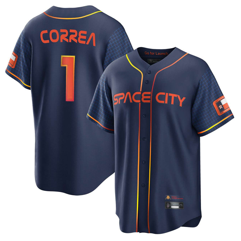 Mdoa H.Astros #1 Carlos Correa Player Navy City Connect Home Game Stitched Jerseys